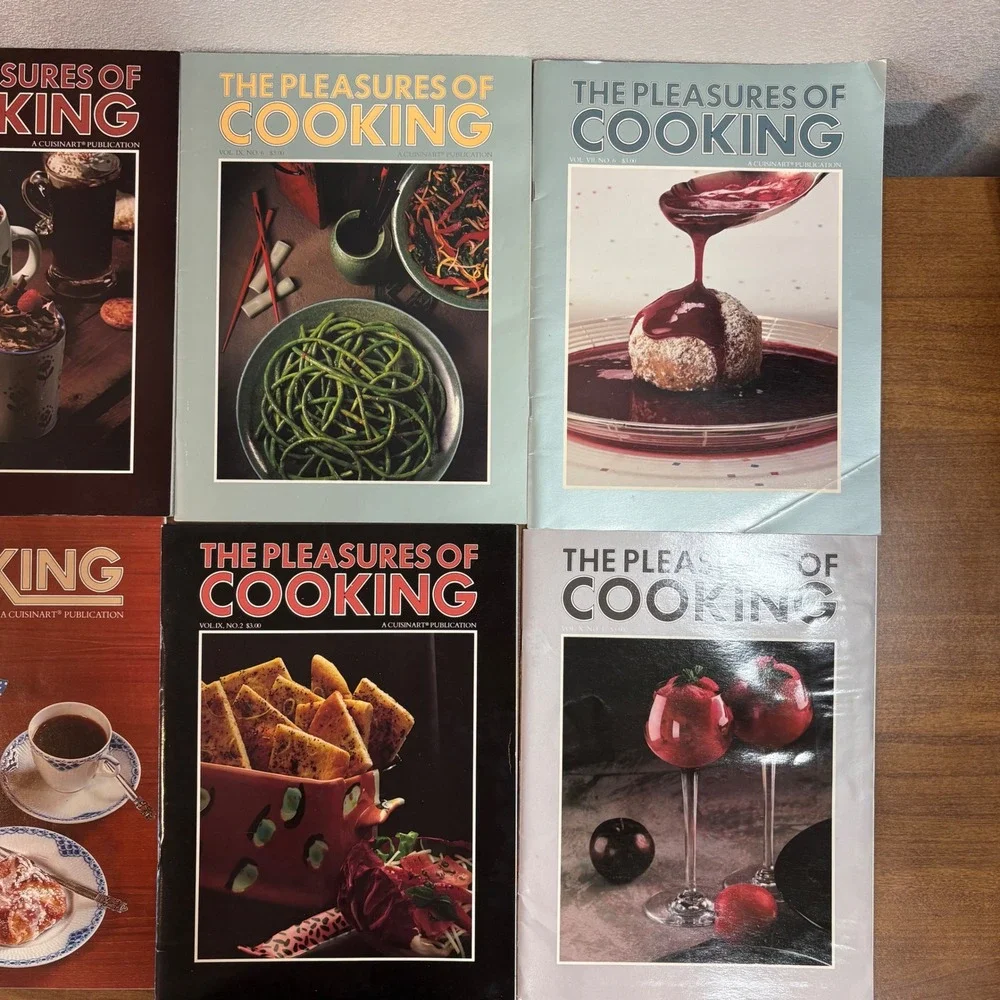 The Pleasures of Cooking Magazine Lot of 8 Cuisinart Publication 1979-1987 Mixed